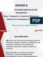 SESION 9.1. Transporte y Cuidados Del Pciente en Medicina Pre-Hospitalaria. MSc. Leonardo Valdes Orellana