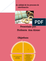 Controles de Calidad de Los Procesos de Esterilización: Presentado Por: Profesora Ana Alonso