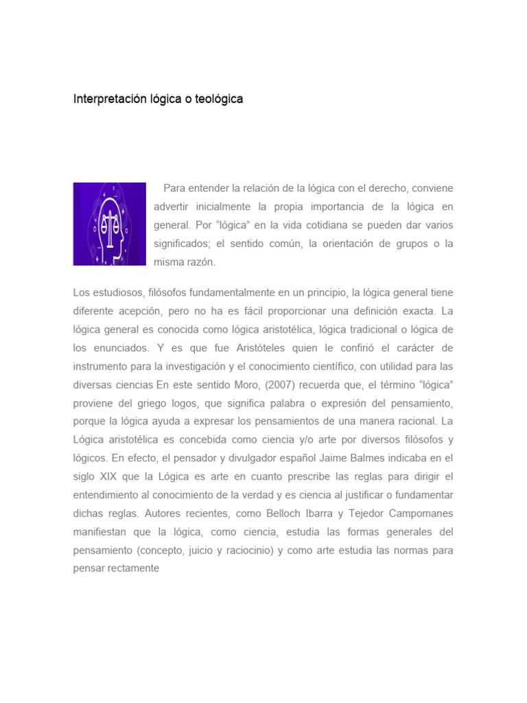 Interpretación Lógica o Teológica PDF