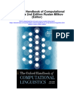 The Oxford Handbook of Computational Linguistics 2Nd Edition Ruslan Mitkov Editor Full Chapter