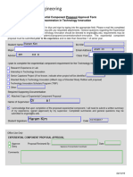 Concentration in Technology Innovation Experiential Component Proposal