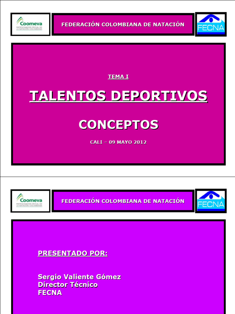Talentos Deportivos - Sergio Valiente | PDF | Nadando | Colombia