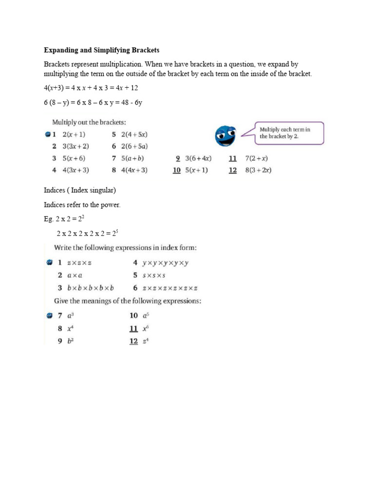 Expanding and Simplifying Brackets | PDF