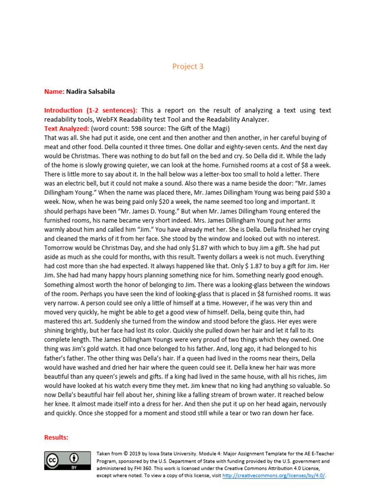Nadira Salsabila - Project 3 - Template | PDF | Language Arts & Discipline