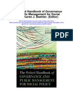 The Oxford Handbook of Governance and Public Management For Social Policy Karen J Baehler Editor Full Chapter