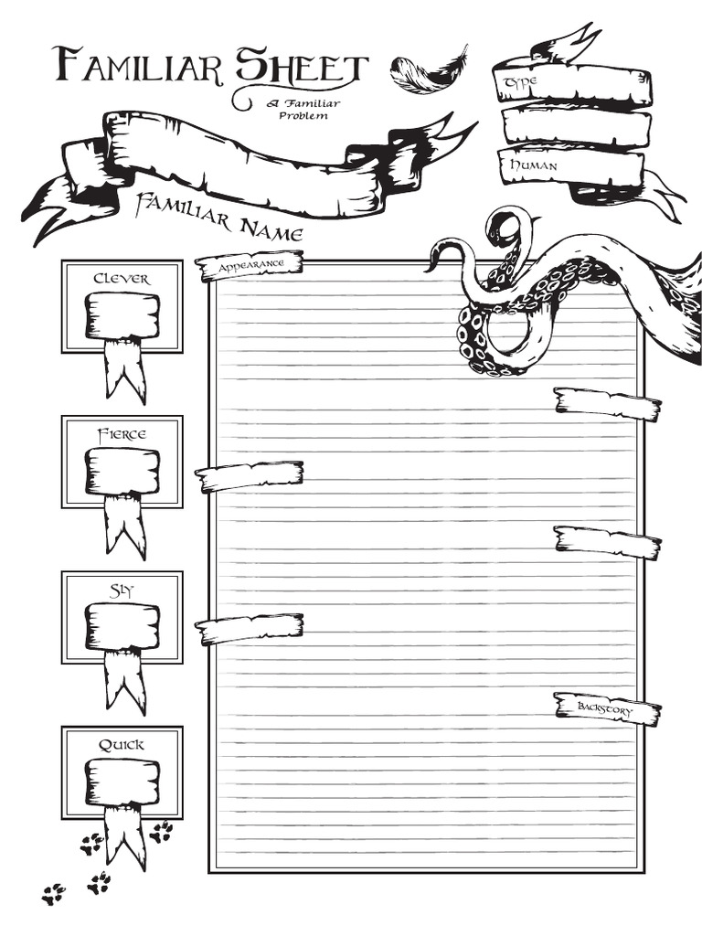 A Familiar Problem Sheet A4 PDF