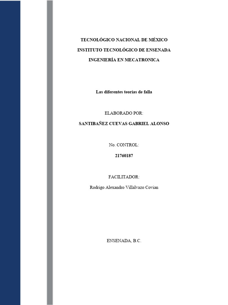 Teorias De Falla Pdf Estrés Mecánica Física Aplicada E
