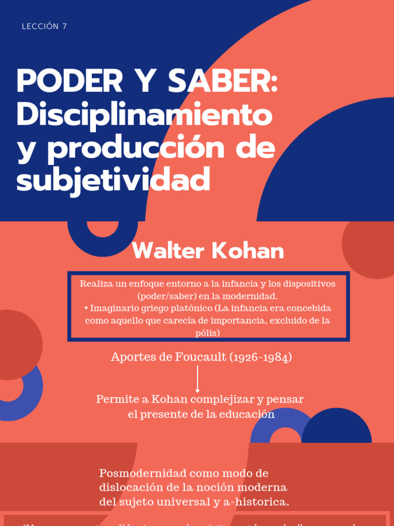 Poder, saber y subjetividad en la educación | PDF | Michel Foucault ...