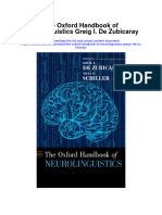 The Oxford Handbook of Neurolinguistics Greig I de Zubicaray Full Chapter