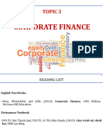 Topic 3. Corporate Finance