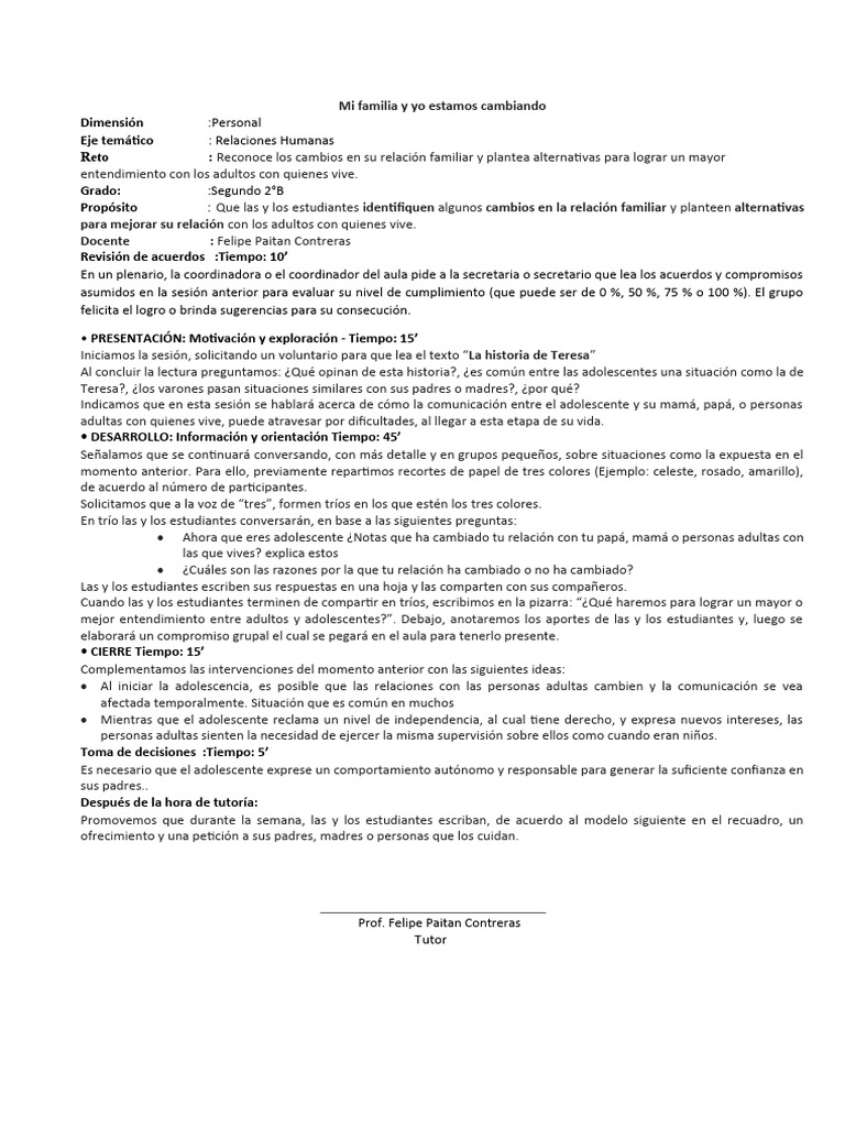 Mi Familia y Yo Estamos Cambiando | PDF