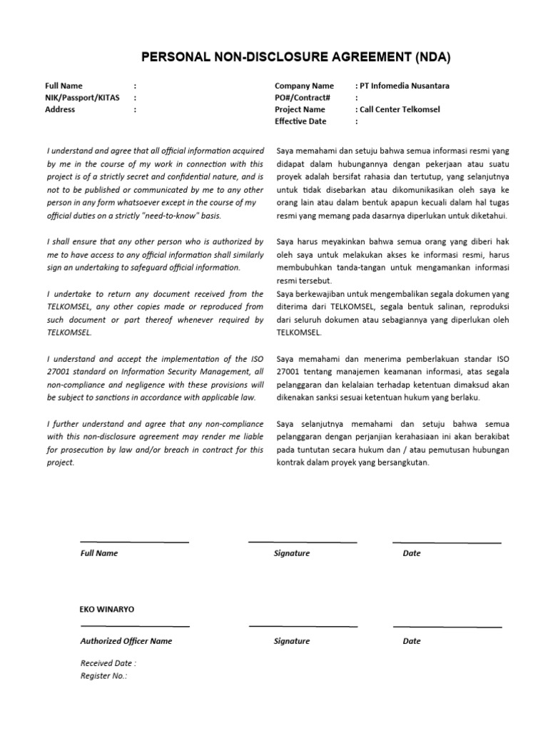 Form NDA | PDF | Komputer