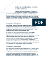 Diferencias Entre La Orientación A Clientes Externos y Clientes Internos