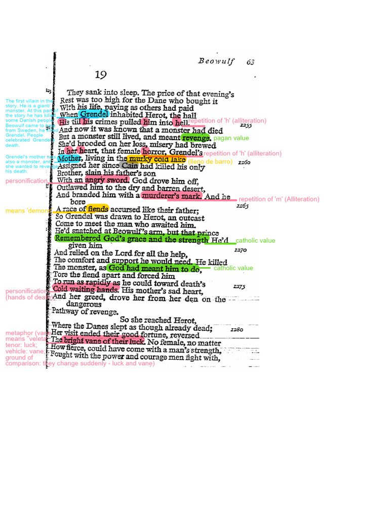 Beowulf Escaneado Pdf Beowulf Old English Poems