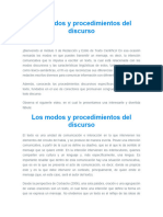 Los modos y procedimientos del discurso MODULO 3