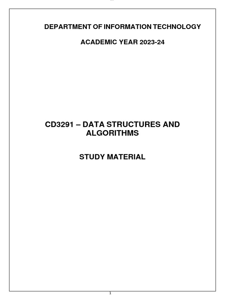 Cd3291 Dsa Notes | PDF | Class (Computer Programming) | Inheritance ...
