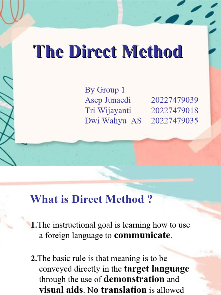 Group 1 (Direct Method) | Download Free PDF | Second Language | Grammar