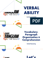 Verbal Ability by Class Tanglaw