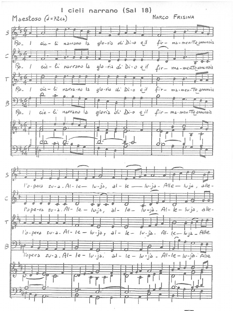 Fermarono I Cieli Spartito Pianoforte Pdf