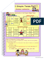 Present Simple Tense - Part 1 - Grammar Explanation - 2 Pages