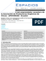 Análisis Del Perfil Del Emprendedor Cacaotero de La Asociación de Productores Orgánicos de Vinces - APOVINCES - Ecuador