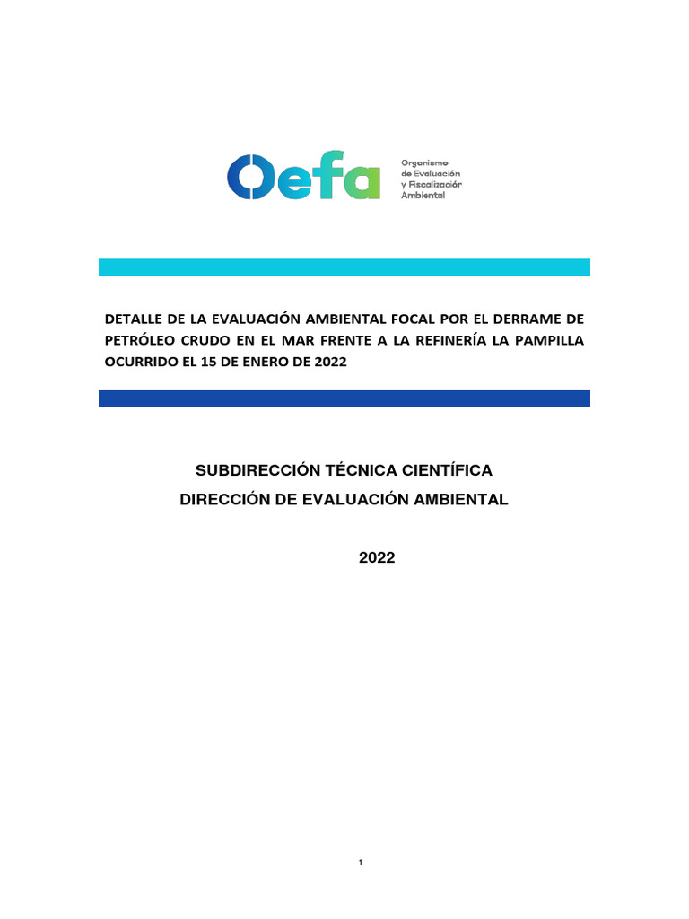 Anexo 1 - Detalle de EAF Por El Derrame de Petroleo | PDF | Petróleo ...