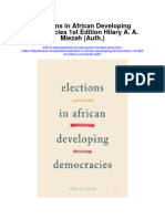 Download Elections In African Developing Democracies 1St Edition Hilary A A Miezah Auth full chapter