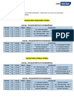 Nota Oficial 005 - Tabela de jogos