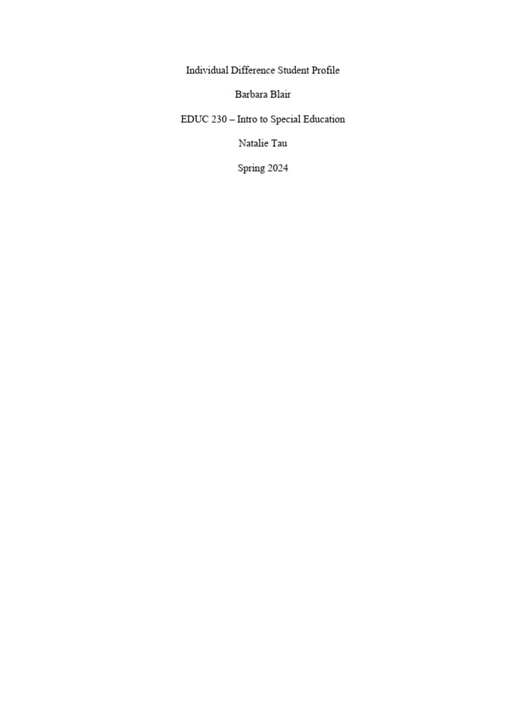 Dakota's Learning Disabilities Profile | PDF | Learning Disability ...