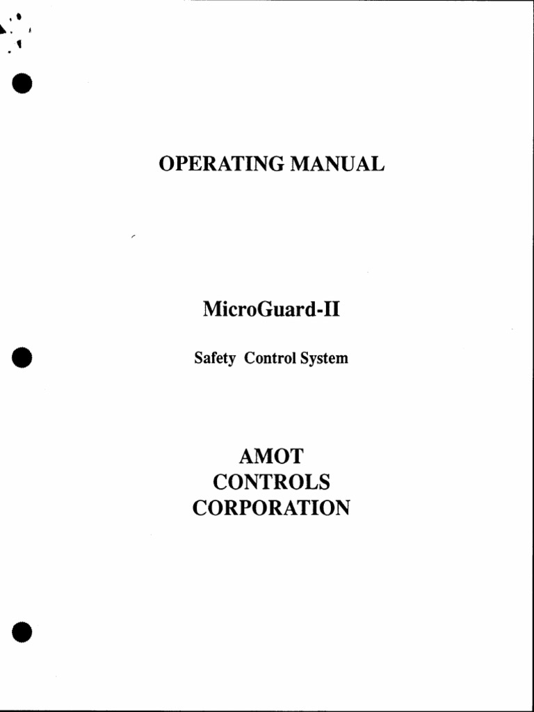 Amot Microguard IIS Operating Manual | PDF