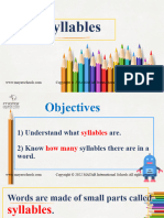 Week 4 - 3rd Grade - Phonics - Syllables