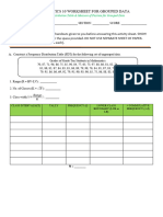 Mathematics 10 Worksheet For Grouped Data