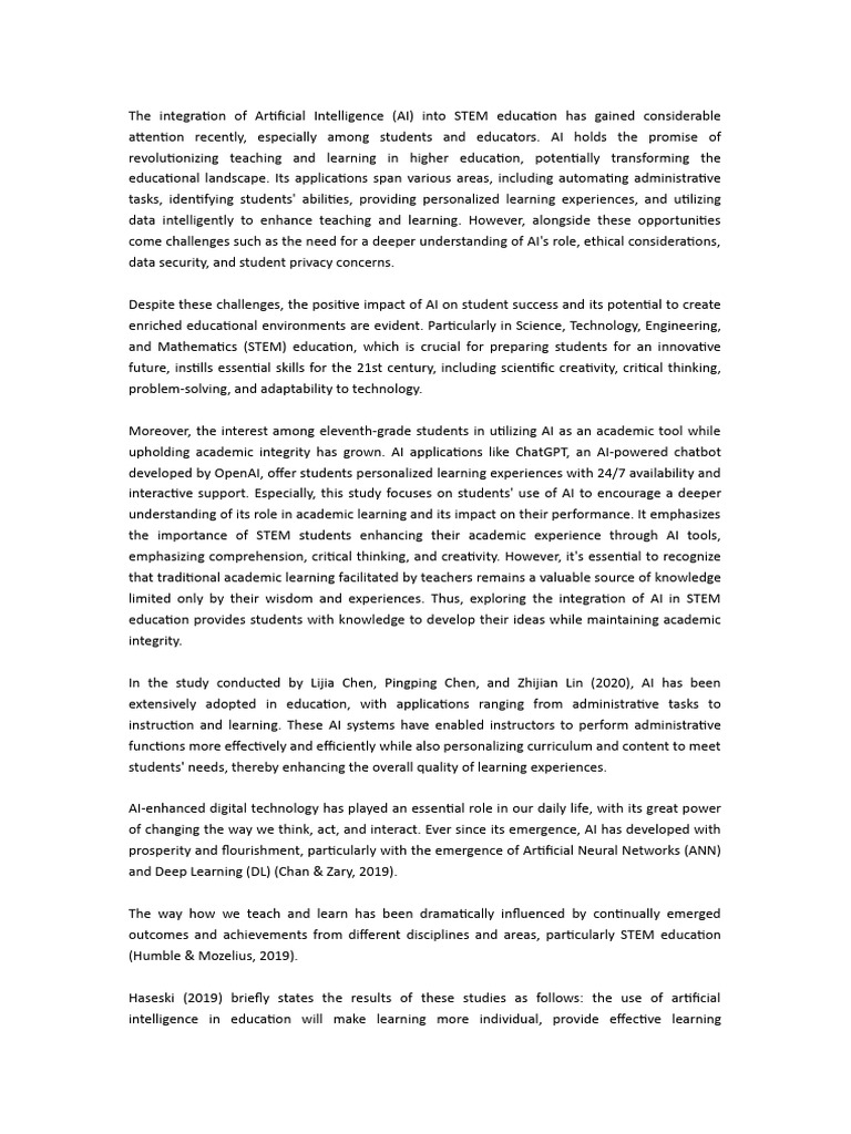 AI Integration in STEM Education | PDF | Artificial Intelligence ...