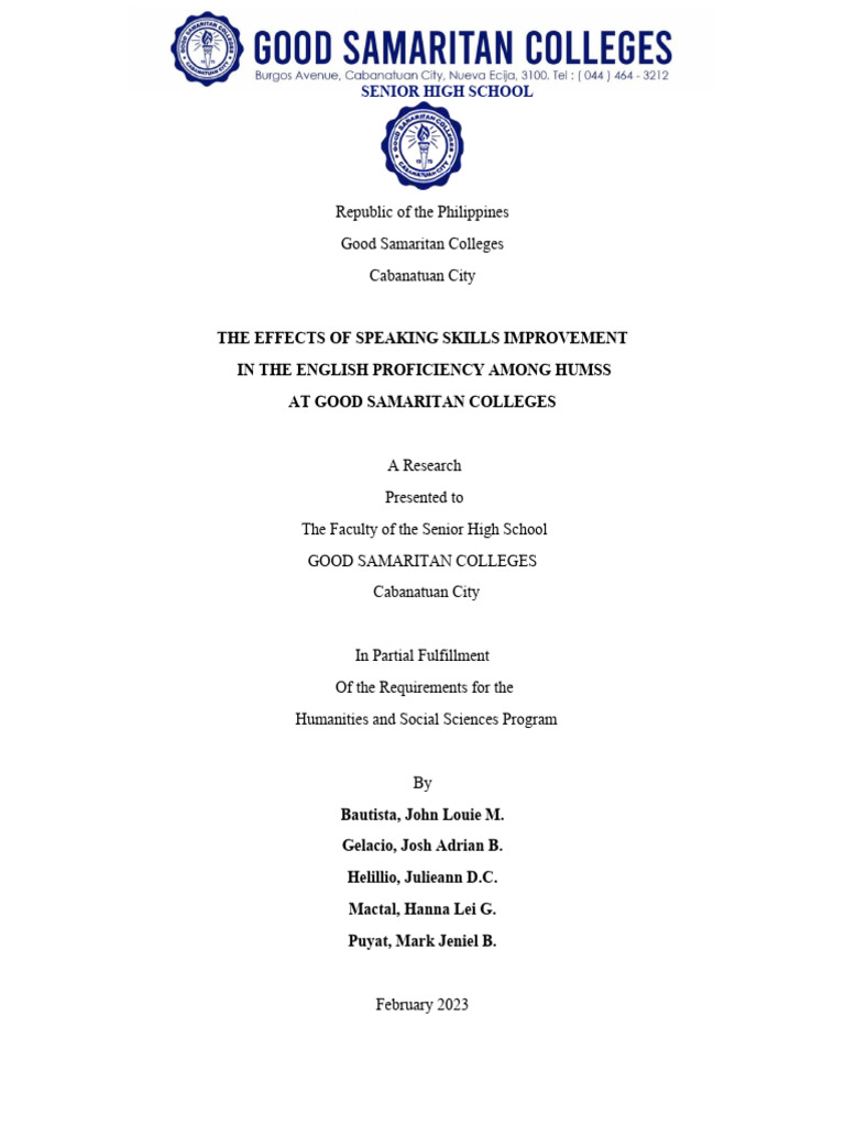 Speaking Skills Impact on English Proficiency | PDF | Survey ...