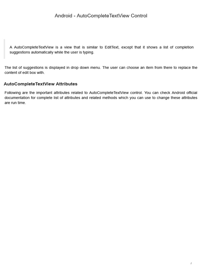 Android autocompletetextview control pdf android operating