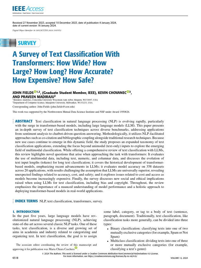 A Survey of Text Classification With Transformers How Wide How Large ...