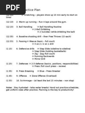 Basketball Practice Plan