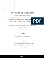 Aplicación Del Ciclo Deming para Mejorar La Calida de Servicio de Transporte