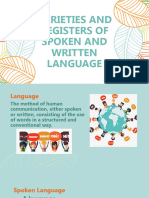 Varieties and Registers of Spoken and Written Language