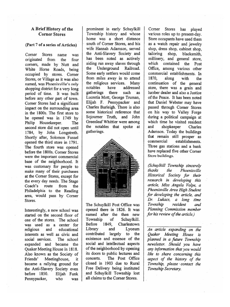 Part 7 History of The Corner Stores PDF PDF