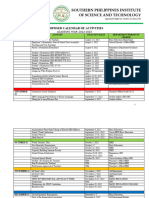 Proposed Calendar of Activities Spist