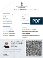 Provisional Certificate For COVID-19 Vaccination - 1 Dose: Beneficiary Details