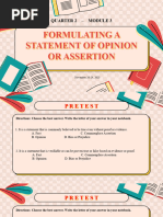 Week 3 - Formulating A Statement of Opinion or Assertion