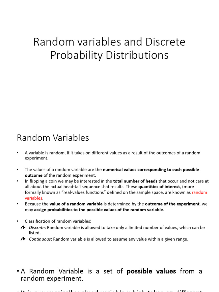 S-11 - Random Variables and Discrete Probability Distributions ...