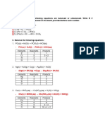 Balancing Equation Solutions