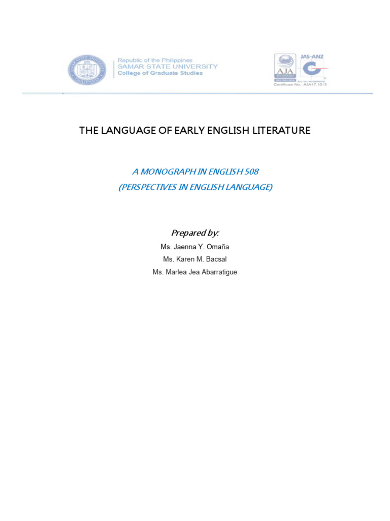 Monograph in Eng. 508 | PDF | Poetry | English Language