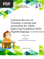 English Language Literature Review On Adult Teaching, Learning and Assessment