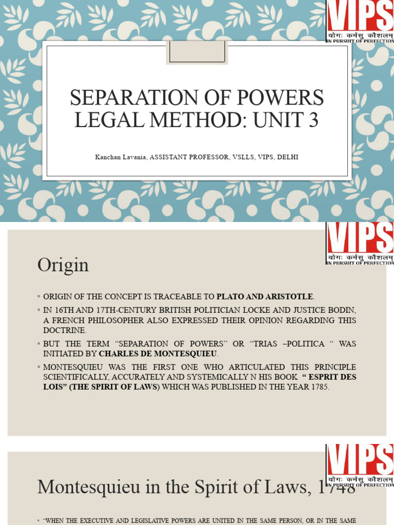 Understanding Separation of Powers | PDF | Separation Of Powers ...
