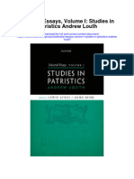 Selected Essays Volume I Studies in Patristics Andrew Louth All Chapter