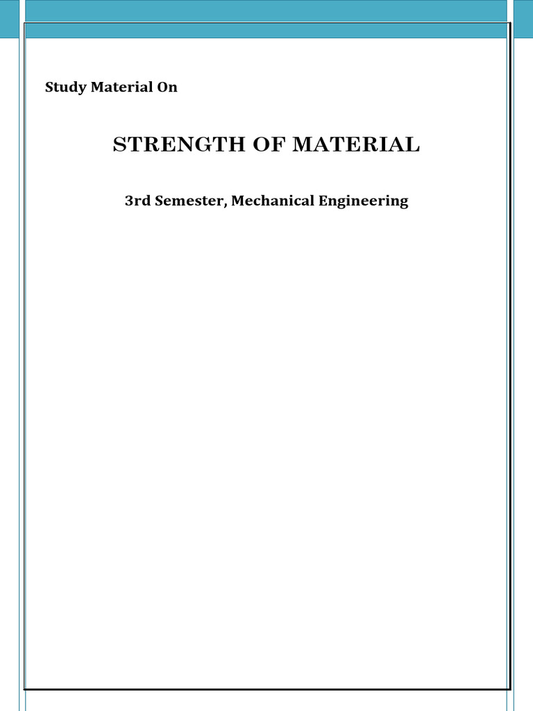 Strength of Materials Study Guide | PDF | Young's Modulus | Stress ...